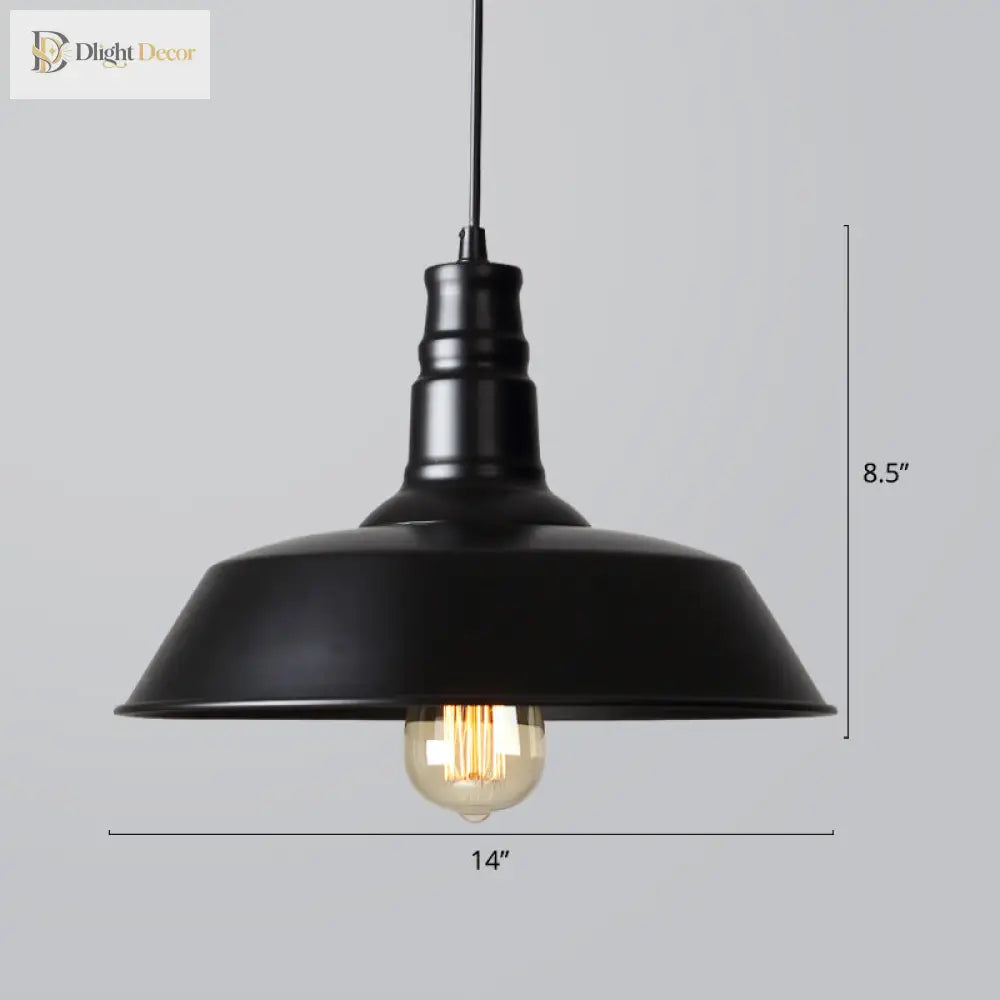 Industrial Iron Pendant Light (1 - Light) - Choose Your Size And Finish