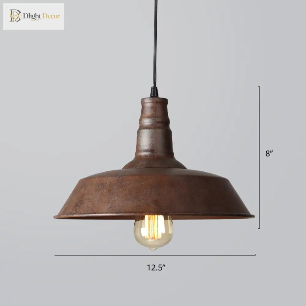 Industrial Iron Pendant Light (1 - Light) - Choose Your Size And Finish