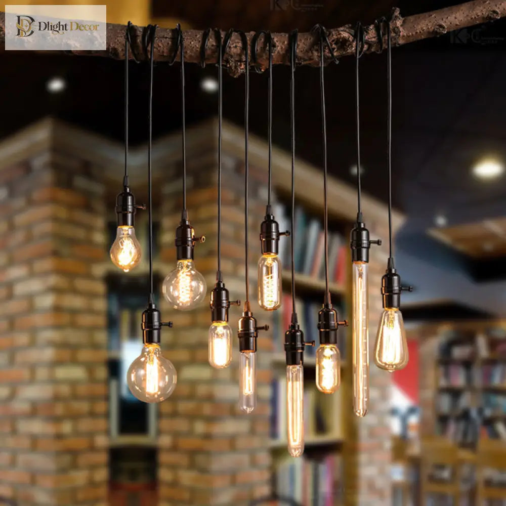 Vintage 1 - Light Black Metal Suspended Cord Pendant For Restaurant Lighting
