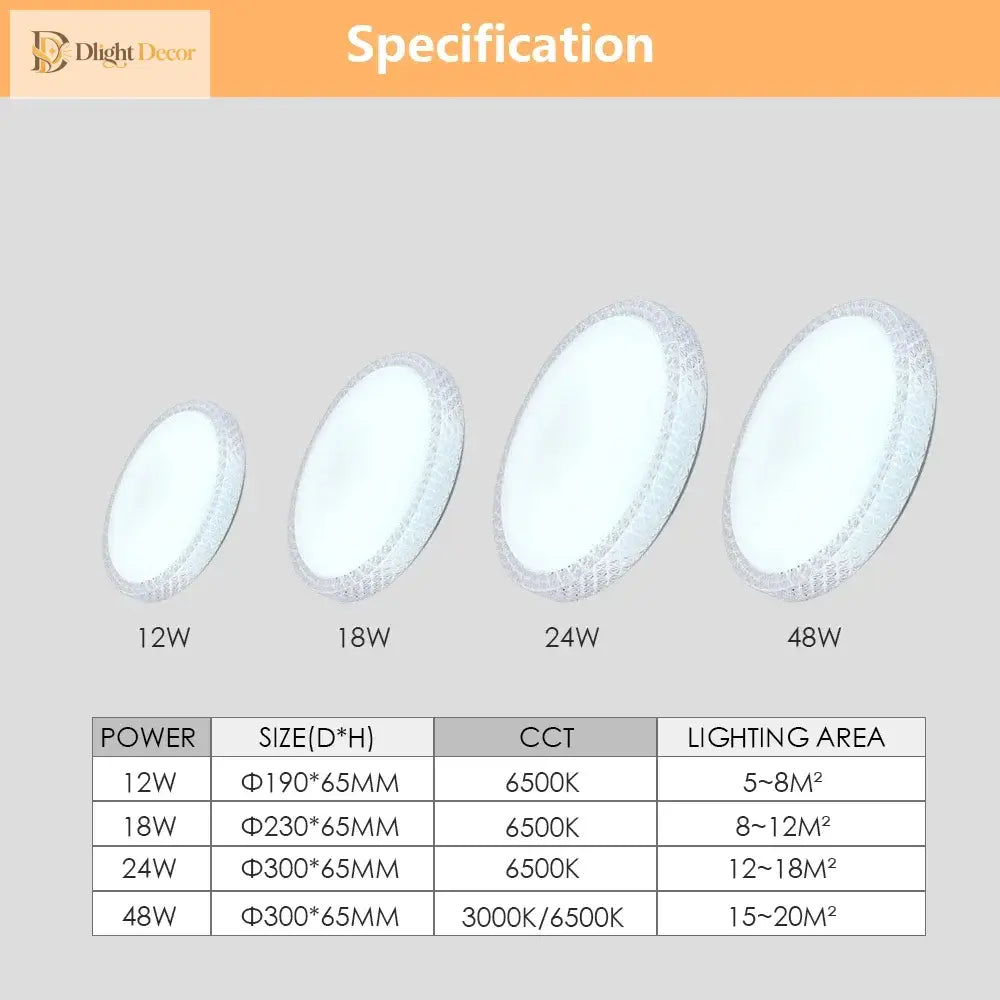 Modern Dimmable Led Ceiling Lamp - Available In 12W 18W 24W And 48W Ideal For Living Rooms Bedrooms