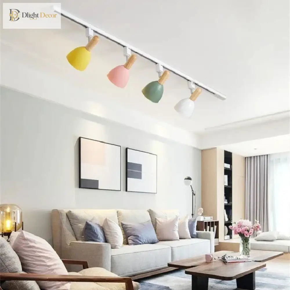 15W Modern Nordic Wooden LED Track Light - Ceiling Spotlight ceiling light