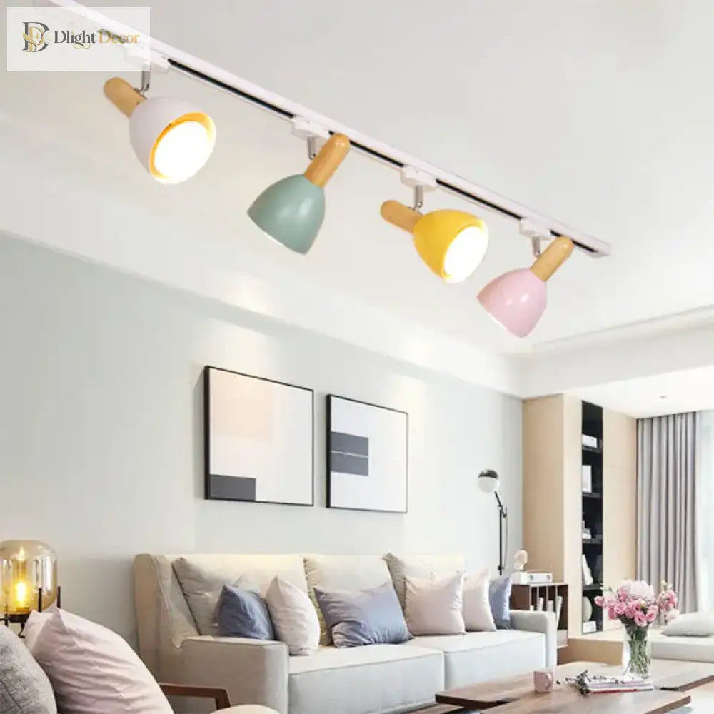 15W Modern Nordic Wooden LED Track Light - Ceiling Spotlight ceiling light