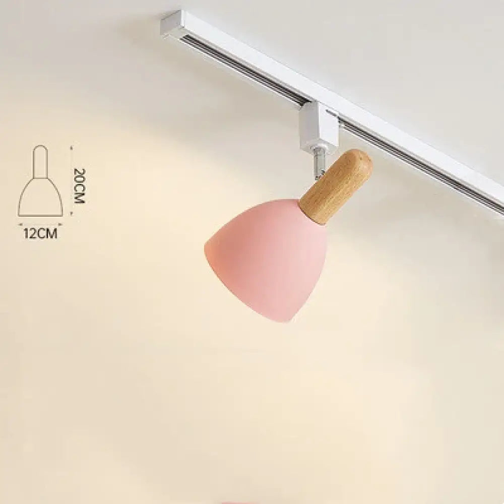 15W Modern Nordic Wooden LED Track Light - Ceiling Spotlight Pink / Warm White 3000K ceiling light