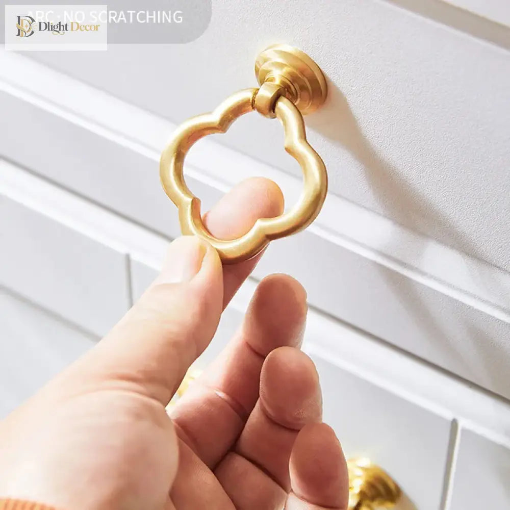 2pcs Brass Dropping Handles – Modern Cabinet and Wardrobe Drawer Pulls 57x50mm knob