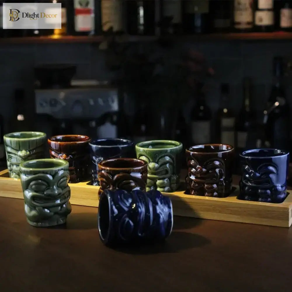 60ml Ceramic Tiki Mug – Hawaiian Cocktail Cup for Home Bars & Parties | Dlight Decor cups