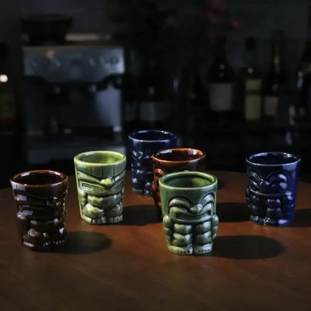 60ml Ceramic Tiki Mug – Hawaiian Cocktail Cup for Home Bars & Parties | Dlight Decor cups