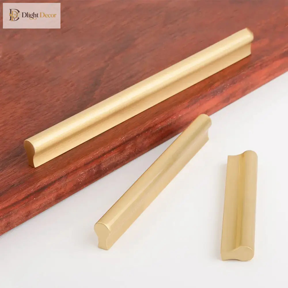 6pcs Solid Brass Cabinet Handles and Knobs – European Wardrobe Pulls and Drawer Bars Pulls