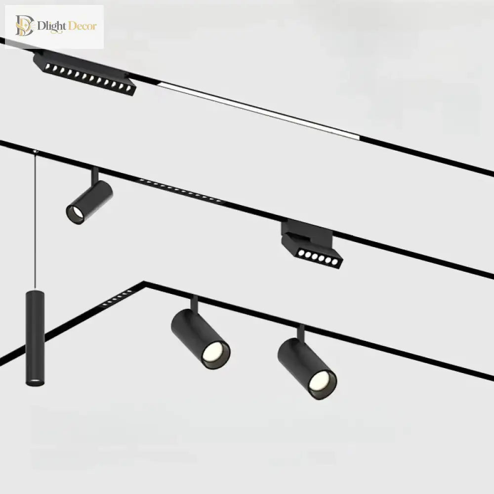 LED Embedded Magnetic Track Light - 6W/12W/18W/24W Folding Grille Spotlight ceiling light