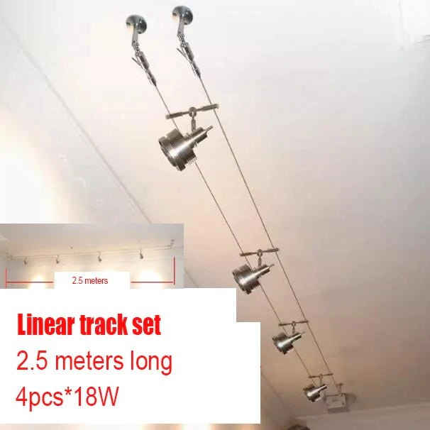 Low-Voltage Steel Wire Track Spotlights – configuration option 7