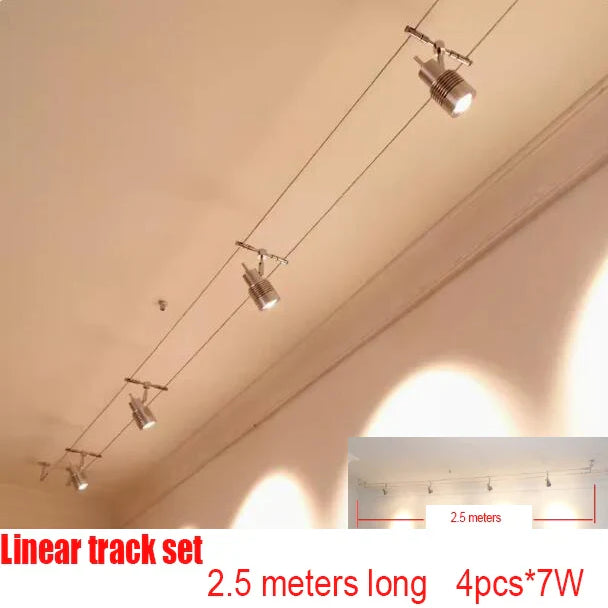 Low-Voltage Steel Wire Track Spotlights – configuration option 12