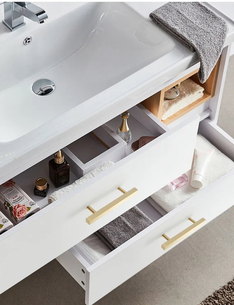 12x12mm Brass Wardrobe Handles – Modern Square Cabinet Pulls for Drawers and Dressers (50mm-380mm) Handles