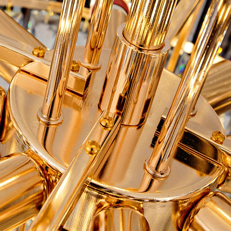 Large Modern Crystal Chandelier For Staircase Luxury Amber Smoky Gray Home Decor Hanging Light