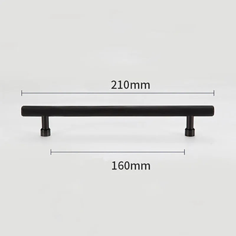 Gold and Black Brass T-Bar Handles – Straight Line Cabinet Pulls and Wardrobe Knobs TB9013-B210 Handles