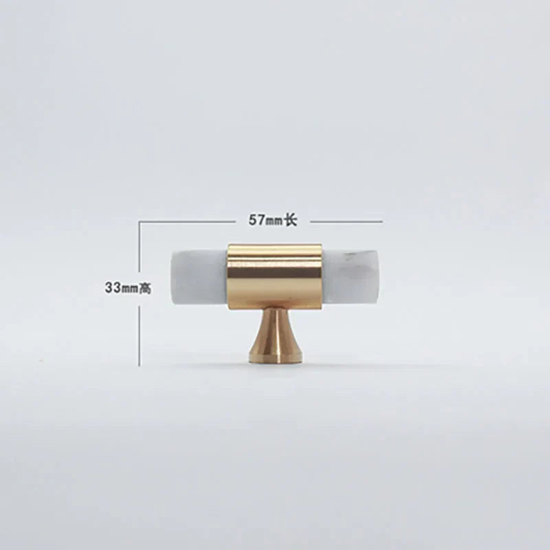 Natural Stone Cabinet Handles – Brass and Marble Wardrobe Knobs for Nordic Furniture white a Handles
