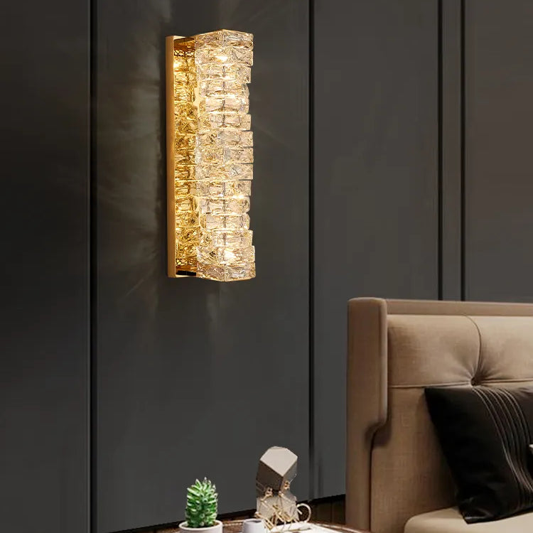 Chloe’s - 3 Color Temperature Wall Lamp Crystal K9 Led Light Chrome Gold Indoor Bright Sconce For
