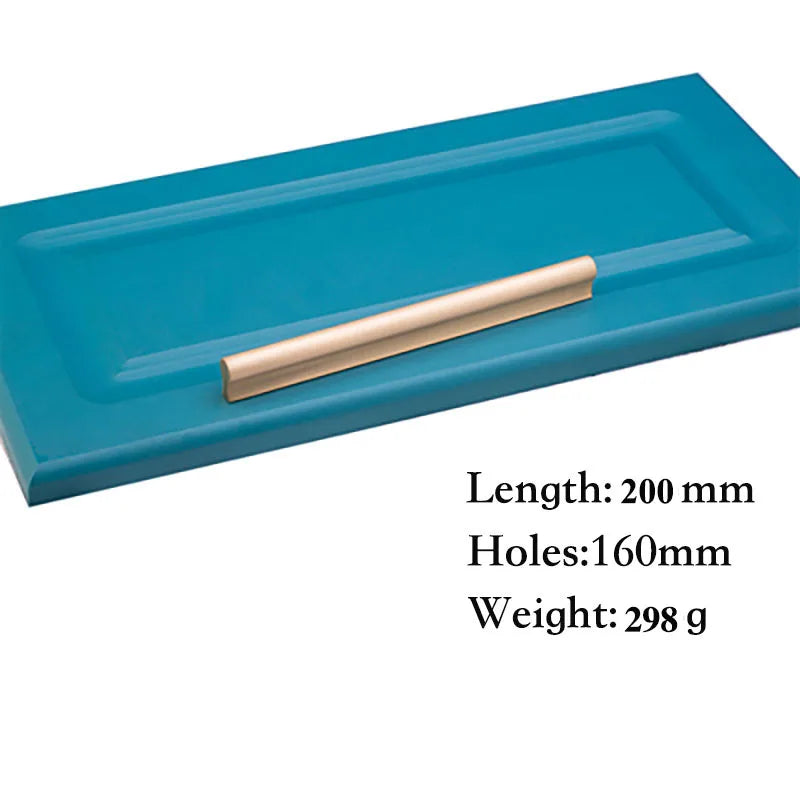 6pcs Solid Brass Cabinet Handles and Knobs – European Wardrobe Pulls and Drawer Bars L200mm Hole 160mm Pulls