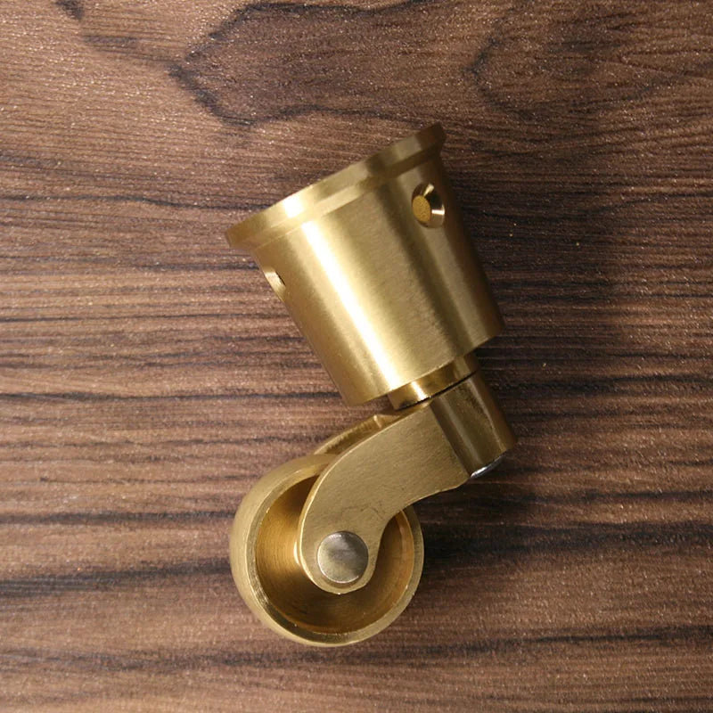 1.5-Inch Brass Furniture Casters – Gold Retro Round Cup Wheels for Cabinets Tables and Shelves Cabinet Legs