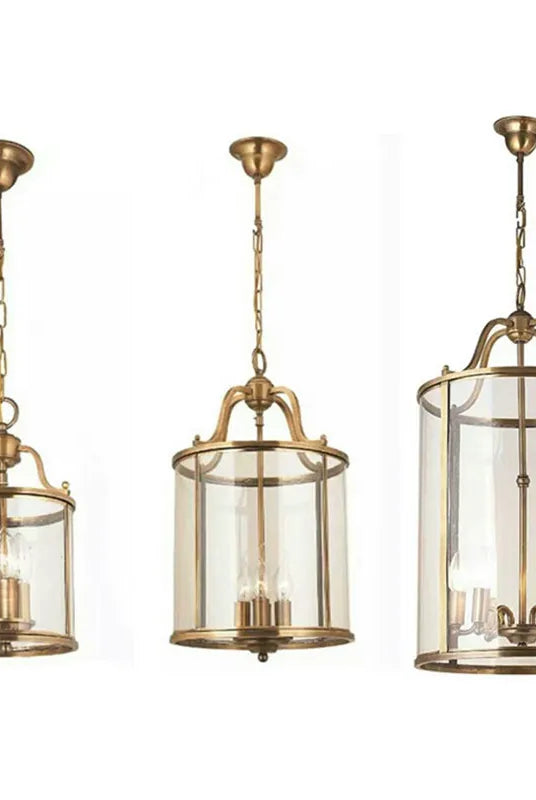 American Vintage Copper Chandelier - Solder Glass Birdcage Design For Hotel Lobbies Aisles