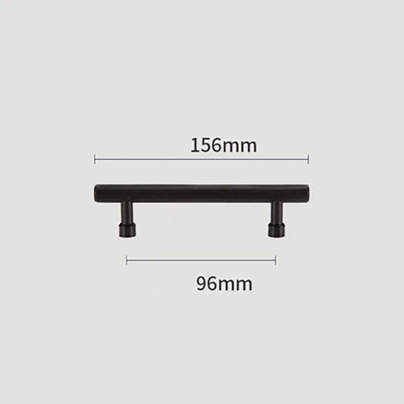 Gold and Black Brass T-Bar Handles – Straight Line Cabinet Pulls and Wardrobe Knobs TB9013-B156 Handles