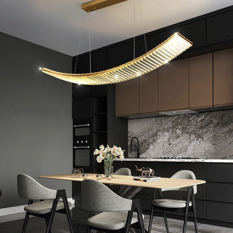 Sophia’s Luxurious Arch Chandelier - Modern Crystal Brilliance Ceiling Light Fixtures