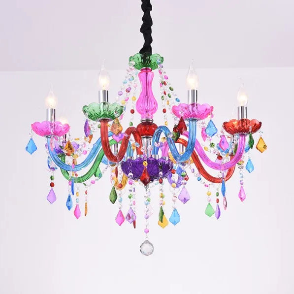 Bohemian Tiffany Style Crystal Chandelier - Vibrant Home Decor Lighting Chandelier