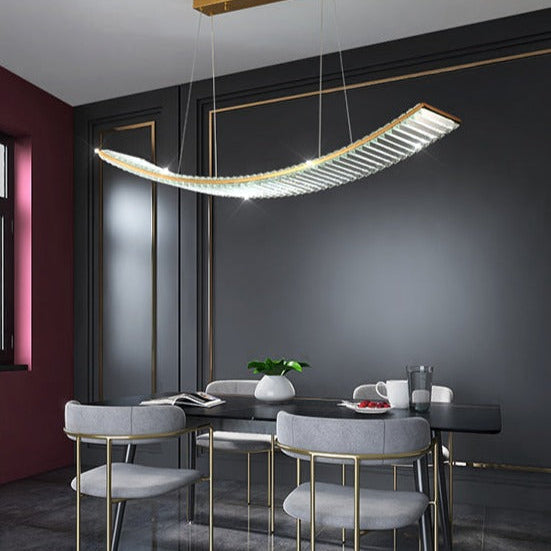 Sophia’s Luxurious Arch Chandelier - Modern Crystal Brilliance Ceiling Light Fixtures