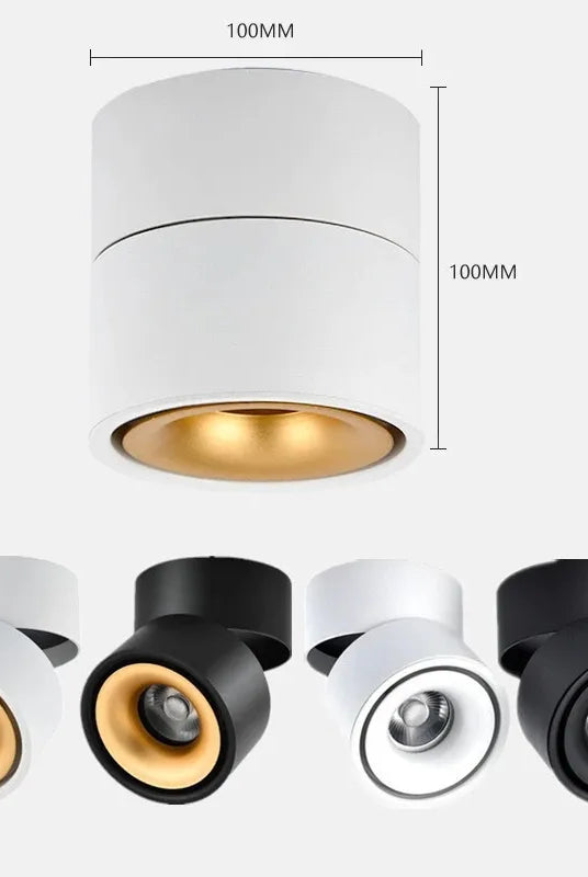 Recessed Led Light Spot - Plafond Downlight With Surface Cob Dimmable Ceiling Lamps In 9W 12W 15W