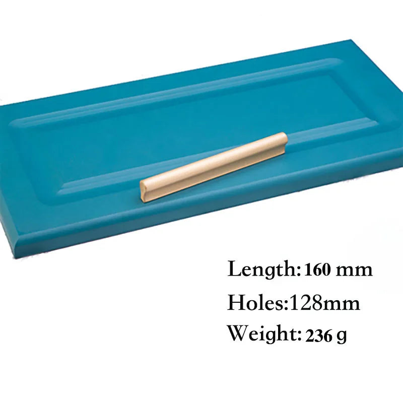 6pcs Solid Brass Cabinet Handles and Knobs – European Wardrobe Pulls and Drawer Bars L160mm Hole 128mm Pulls