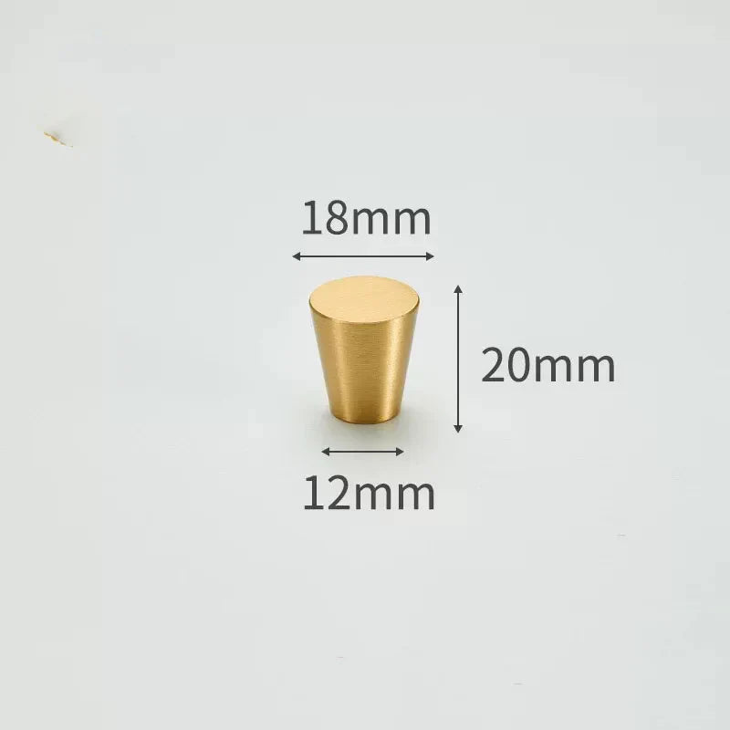 Modern Simple Solid Brass Cabinet Knobs – Wardrobe Handles and Kitchen Pulls 3 Knobs