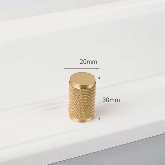 Solid Brass Knurled Cabinet Handles – Gold and Black Wardrobe Knobs and Drawer Pulls G 20mm Handles