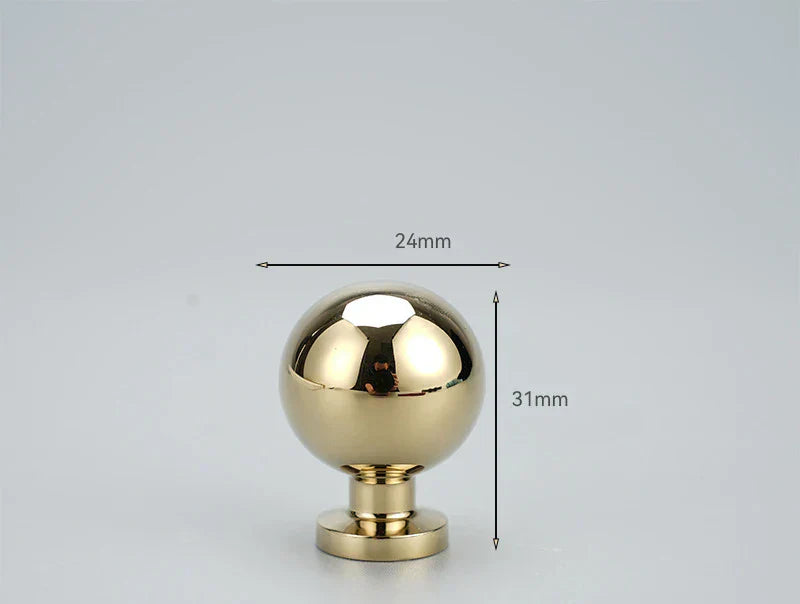 Chrome and Polished Gold Brass Furniture Handles – Modern Cabinet Drawer and Wardrobe Knobs PG 24mm Handles