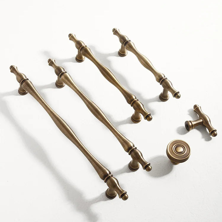 Antique Brass Furniture Cabinet Handle – American Vintage Wardrobe Knob and Drawer Pull Handles