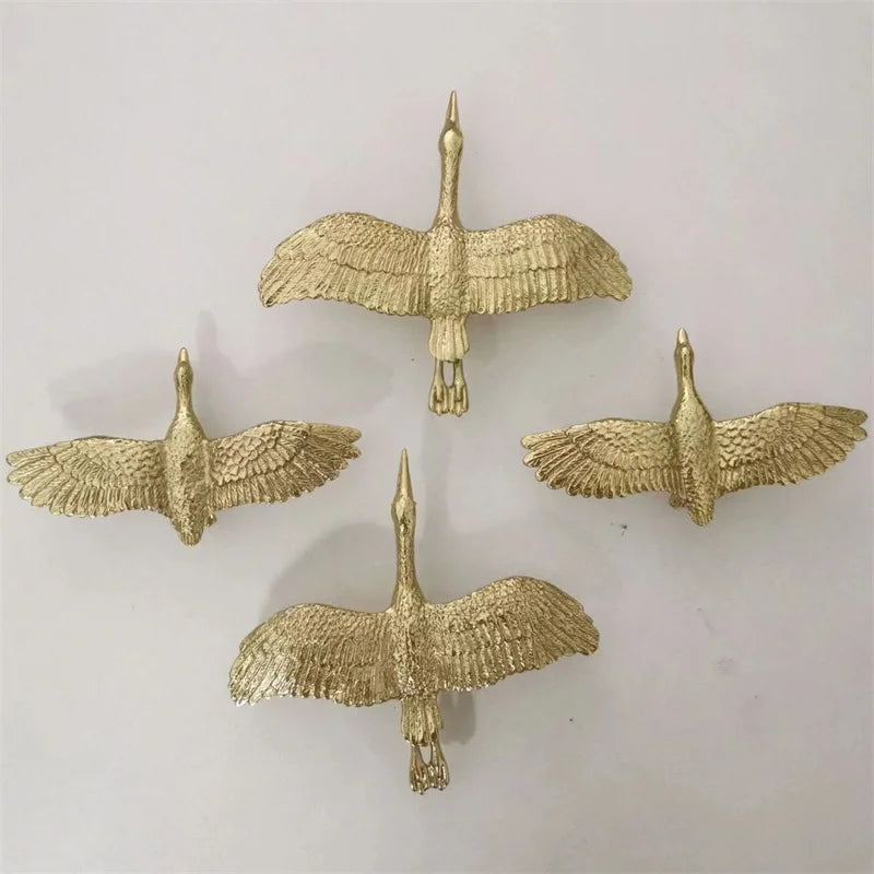 Wild Goose Brass Cabinet Handles - Nordic Copper Drawer Pulls for Wardrobes and Kitchen Cupboards Handles