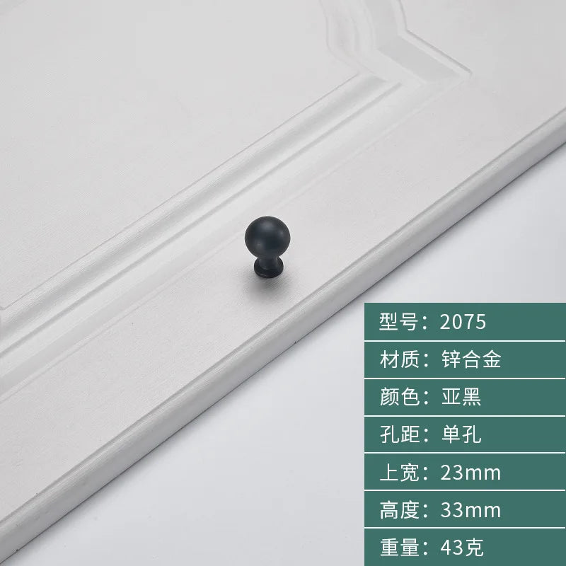 Minimalist Zinc Alloy Cabinet Handles - American Style Drawer Knobs for Wardrobes and Furniture black-2075 Handles