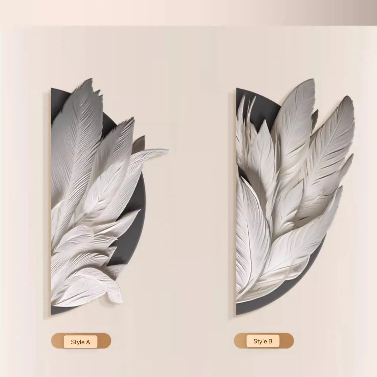Dlight Decor Feather Mural LED Light for Entry Walls Wall Art