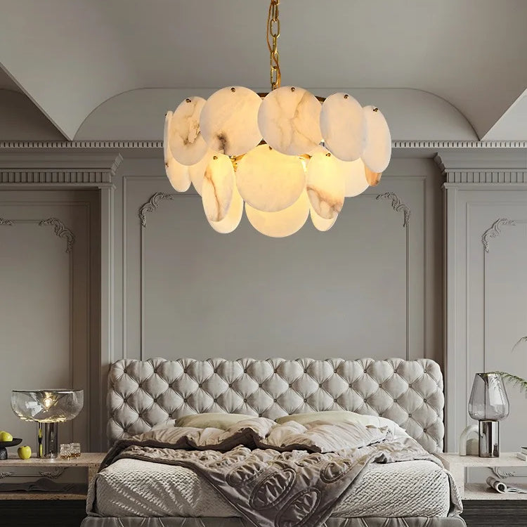 Modern Luxury Led Natural Marble Chandeliers - Illuminating Elegance For Living Dining And Kitchen