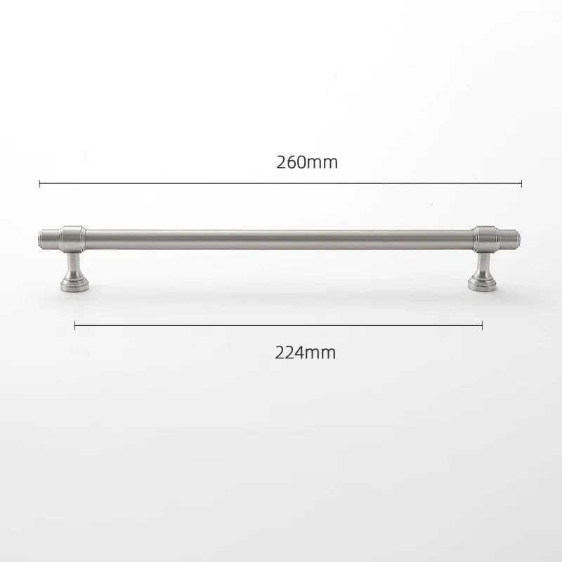 Brushed Nickel Brass Furniture Handles – Matte Silver Cabinet Pulls and Drawer Bars 260mm Handle