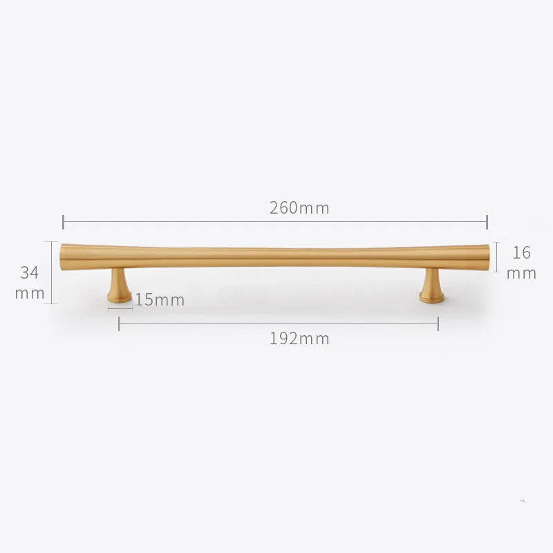 Gold Brass Dresser Handles – Modern Cabinet Pulls and Drawer Knobs for Kitchen and Furniture 260mm Handles