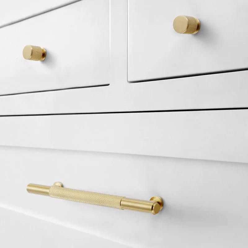 Gold Brass Cabinet Handles – Liner Knobs and Kitchen Drawer Bar Pulls for Furniture Handles