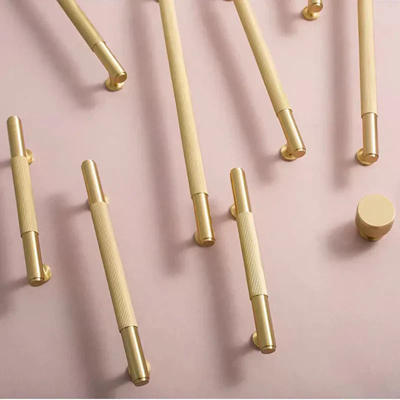 American Style Brass Cabinet Handles – Light Luxury Extended Wardrobe Door Pulls Handles