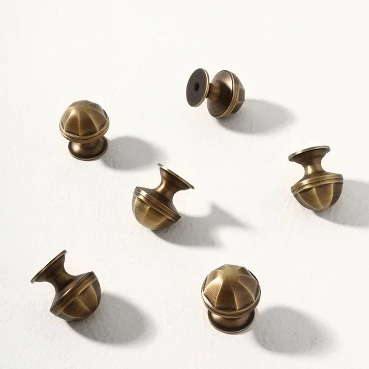 Solid Brass Octagonal Cabinet Knobs – Antique Gold Drawer and Wardrobe Handles knob