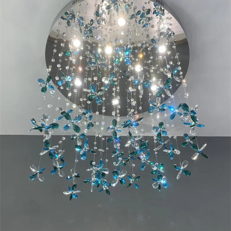 Spiral Design Modern Crystal Chandelier - Elegance For Staircase Lighting Living Room Hotel Lobby