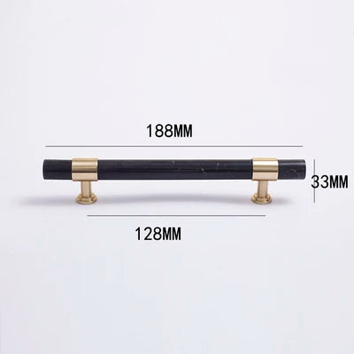 Natural Marble and Crystal T-Bar Cabinet Handles – Modern Brass Knobs for Kitchen Dresser and Furniture Pulls