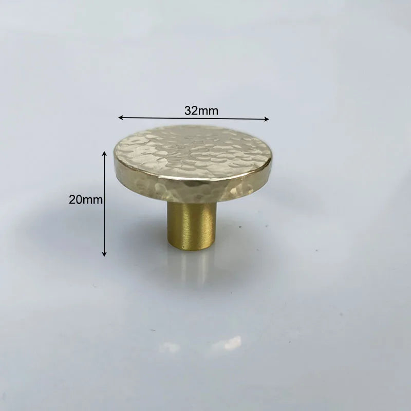 Hammered Brass Cabinet Handles – Light Gold Wardrobe Knobs and Drawer Pulls for American/Nordic Furniture TS0501 1.26
