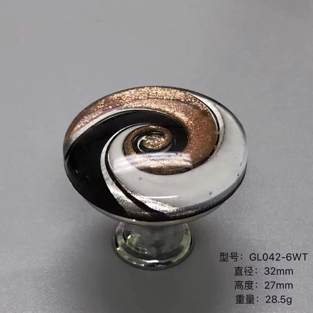 Colorful Floral Glass Cabinet Knobs – Drawer Knobs for Dresser Shoe Cabinet and Kitchen Furniture GL042-6WT Knobs