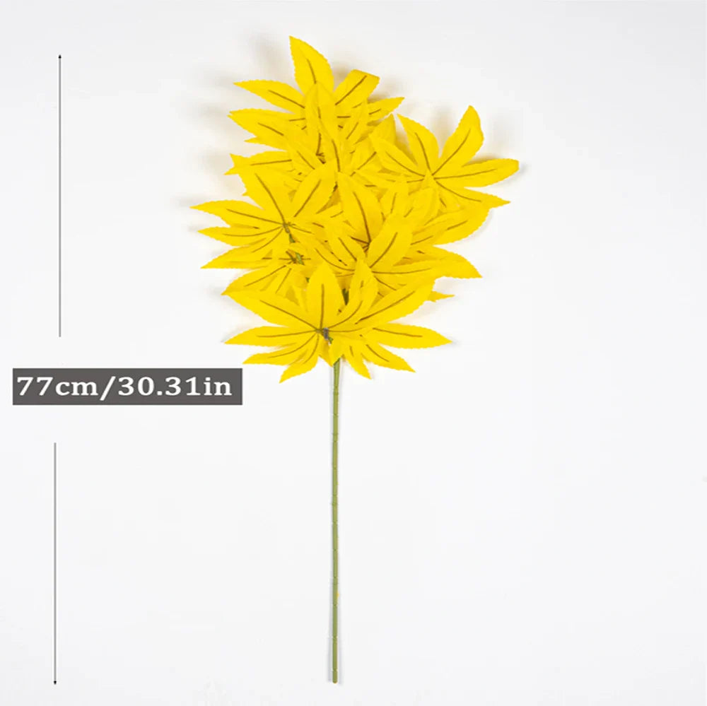 Dlight Decor 77cm Autumn Maple Leaf Branch for Fall Display 77cm Yellow
