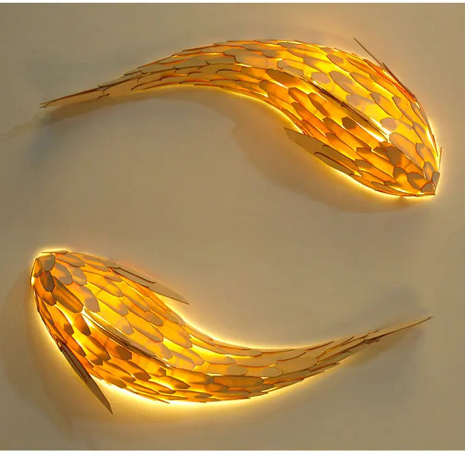 Dlight Decor Japanese Fish Wall Lamp Sculpture Wall Art