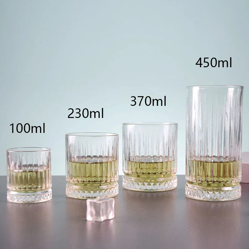 Dlight Decor Diamond Stripe Glass Coffee Cups (100–450ml) Cocktail Glasses