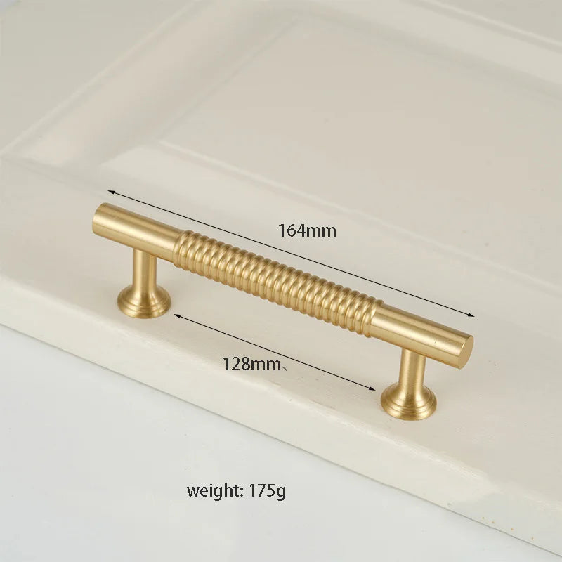 Textured Brass Handles – Golden Cabinet Pulls and Wardrobe Bar Handles (50mm-300mm) TB9026-S164 Handles