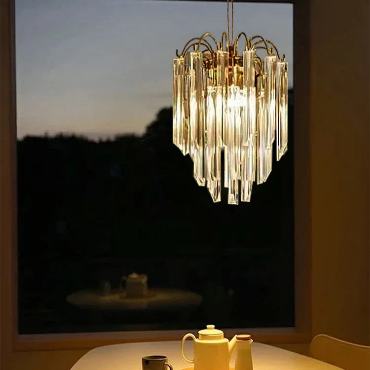 Gianna Italian Crystal Glass Pendant Chandelier – Classic Hanging Light for Staircase & High Ceilings chandelier